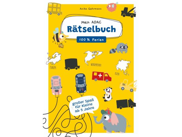 Mein ADAC Rätselbuch mit verschiedenen Motiven auf dem Cover