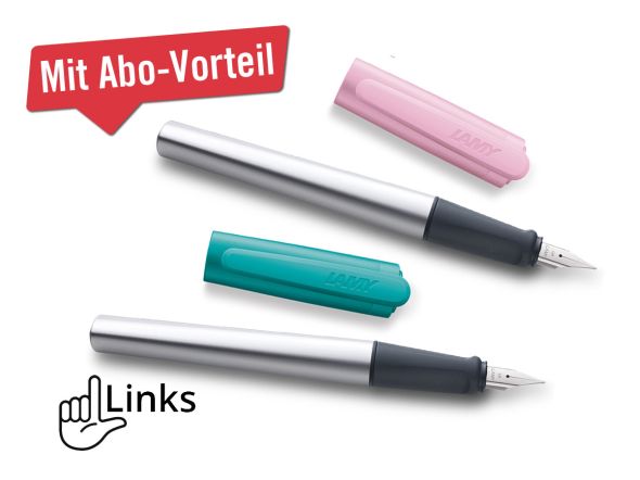 Lamy Füller für Linkshänder in Rosa und Smaragd