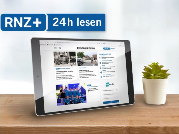 RNZ+ 24 h lesen, Tablet mit RNZ-Webseite Darstellung