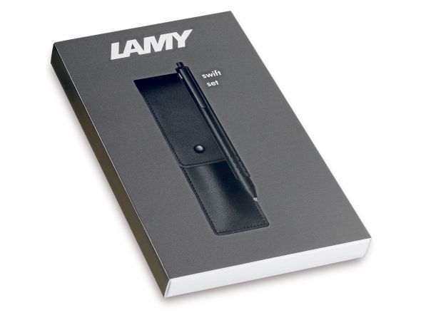 Lamy Set mit schwarzem Stift in Leder-Etui
