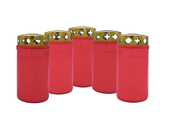 Rote Grabkerzen im 5er Set