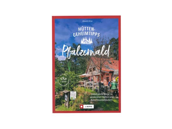 Buch "Hütten-Geheimtipps Pfälzerwald" mit Hütte im Wald als Motiv