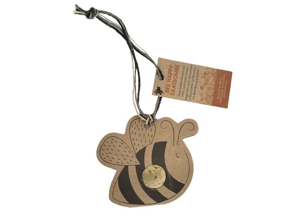 Bienenanhänger mit Saatbombe zum Aussäen