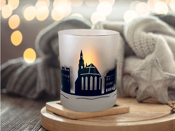 Windlicht mit Heidelberg Skyline