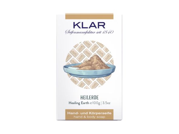 Heilerdeseife in heller Verpackung